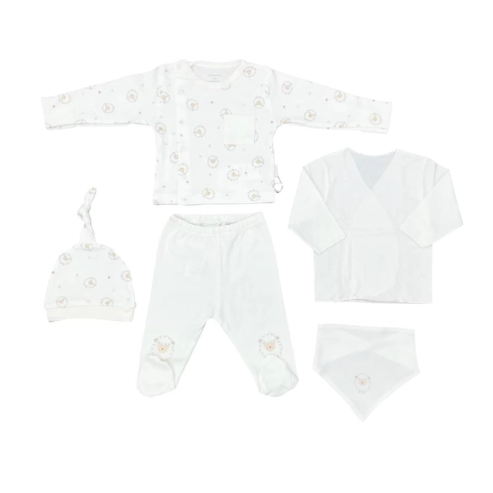 Nessiworld Andywawa AC25560 Newborn Set Tinny Ships 5Li Hastane Çıkışı Ekru