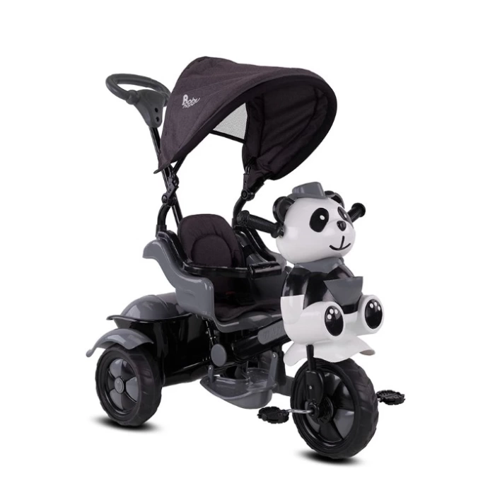 Nessiworld  Babyhope 127A Little Panda 3 Tekerli Kontrollü Bisiklet (Pedli) Gri