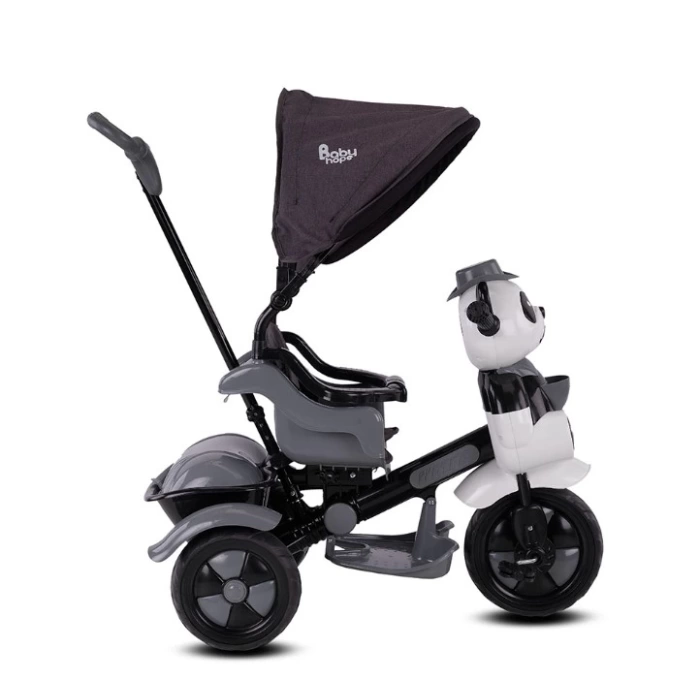 Nessiworld  Babyhope 127A Little Panda 3 Tekerli Kontrollü Bisiklet (Pedli) Gri