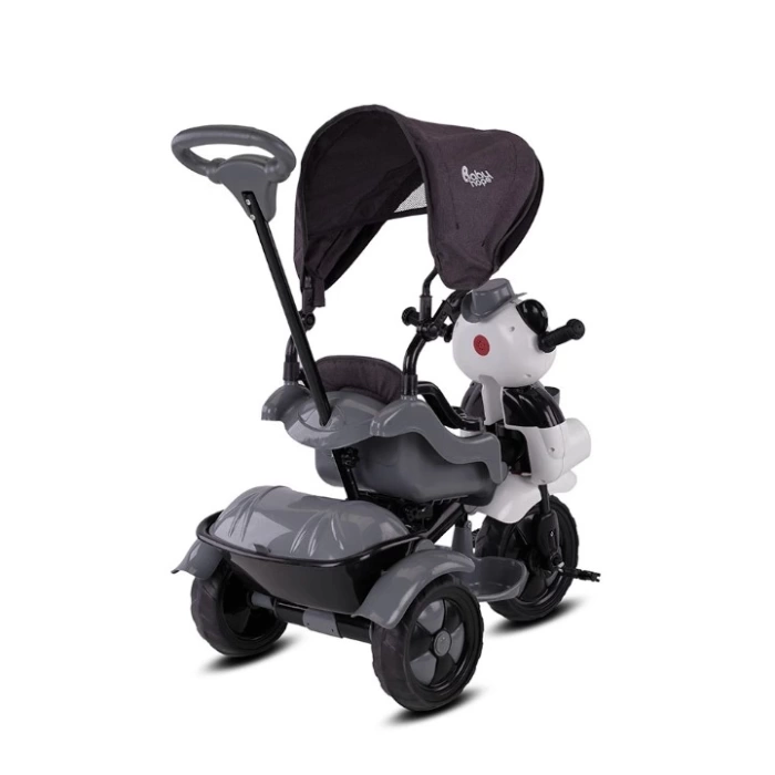 Nessiworld  Babyhope 127A Little Panda 3 Tekerli Kontrollü Bisiklet (Pedli) Gri