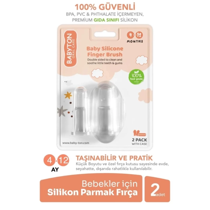 Nessiworld  Babyton Silikon İkili Parmak Fırça