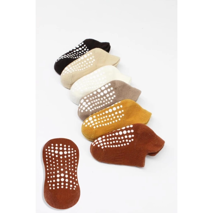 Nessiworld Bistyle 6Lı Sneakers Kaymaz Penye Çorap BS20102 Toprak