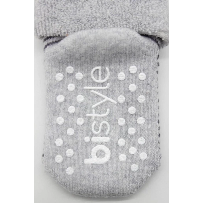 Nessiworld  Bistyle Çemberli Kaymaz Havlu Soket Çorap 2Li BS10503 Gri-Antrasit