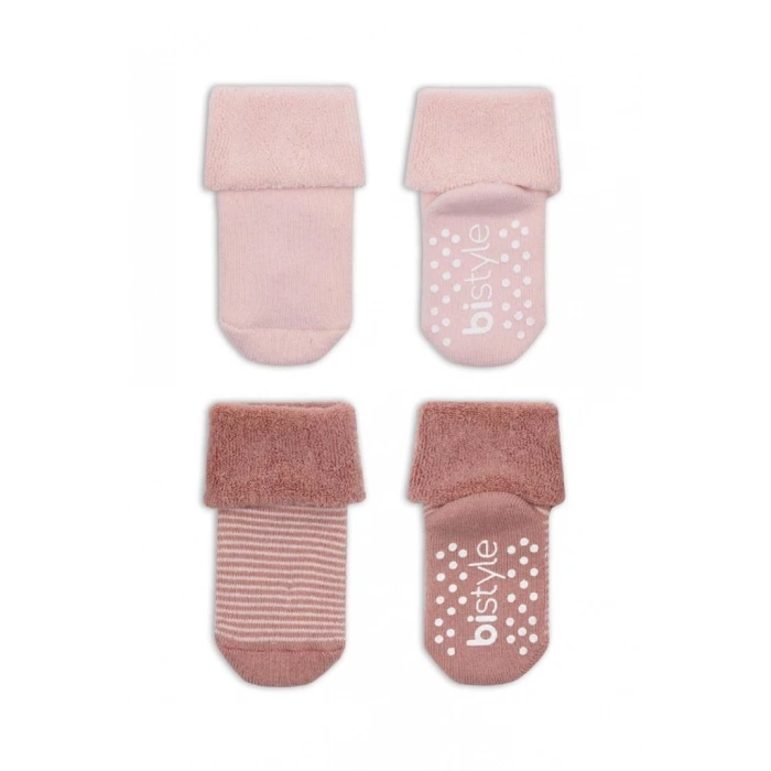 Nessiworld  Bistyle Çemberli Kaymaz Havlu Soket Çorap 2Li BS10503 Pudra Pembe