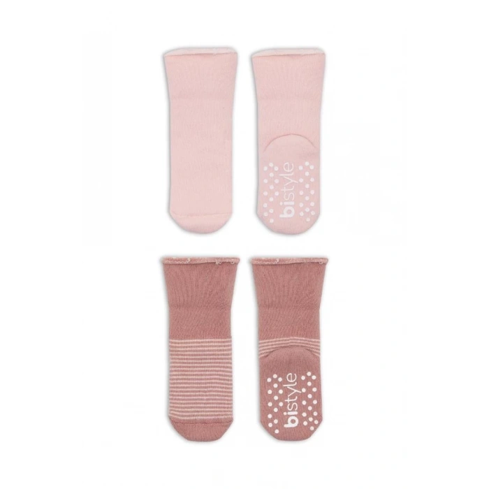 Nessiworld  Bistyle Çemberli Kaymaz Havlu Soket Çorap 2Li BS10503 Pudra Pembe