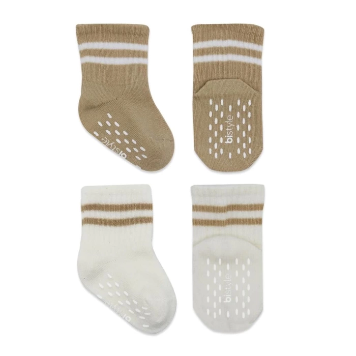 Nessiworld Bistyle Çemberli Kaymaz Soket Çorap 2Li BS10125 Bej-Ekru