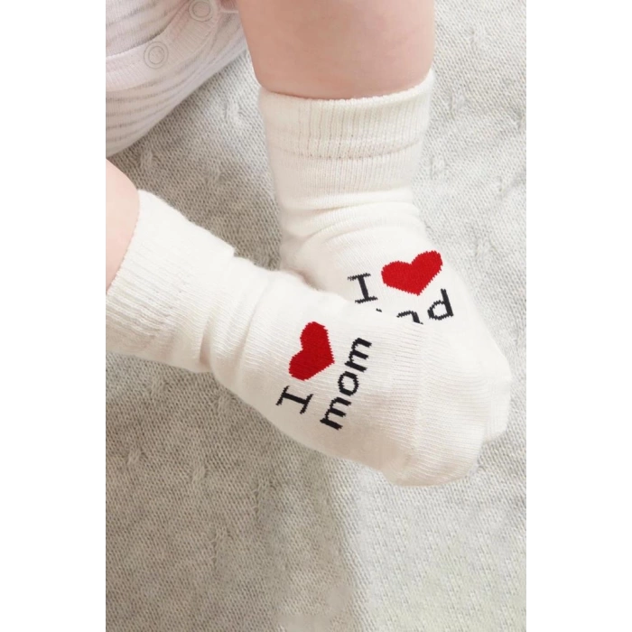 Nessiworld Bistyle Mom Dad 3Lü Penye Soket Çorap 10123 Ekru