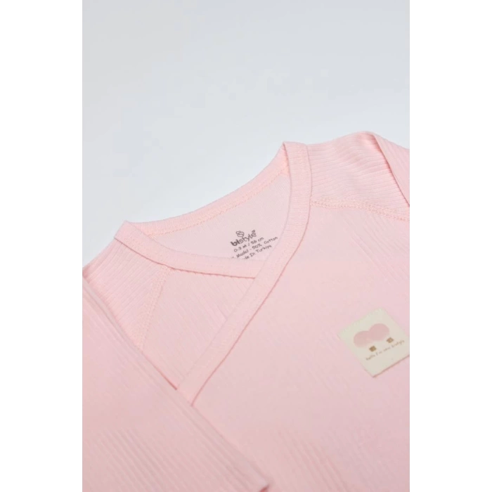 Nessiworld Bistyle Organic Modal Flying Balloons Kruvaze Uzun Kol Body BS17121 Pembe