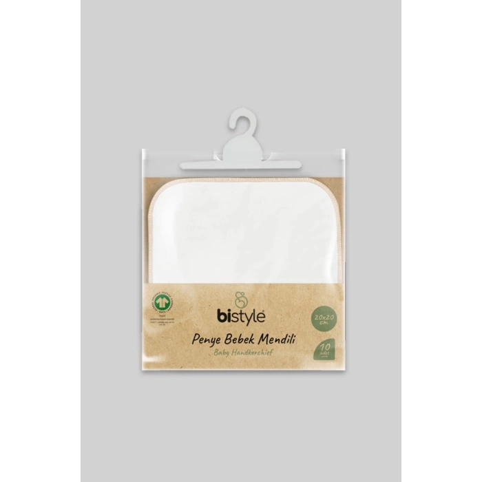 Nessiworld  Bistyle Organik 20x20 10Lu Penye Mendil 90102 Ekru
