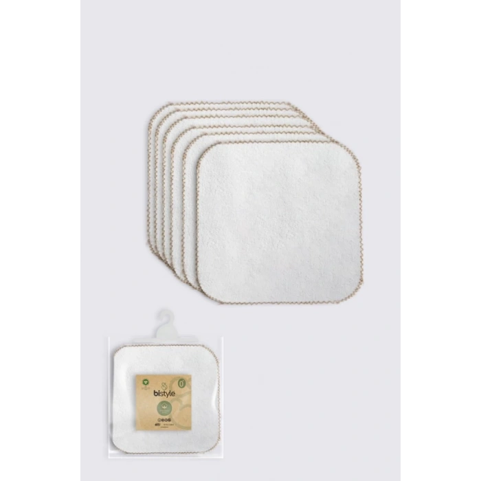 Nessiworld  Bistyle Organik 28x28 6Lı Havlu Mendil 90105 Ekru