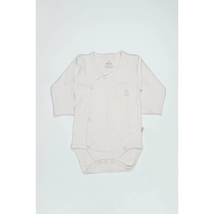 Nessiworld Bistyle Organik Natural Basic Style Kruvaze Uzun Kol Body BS17102 Ekru