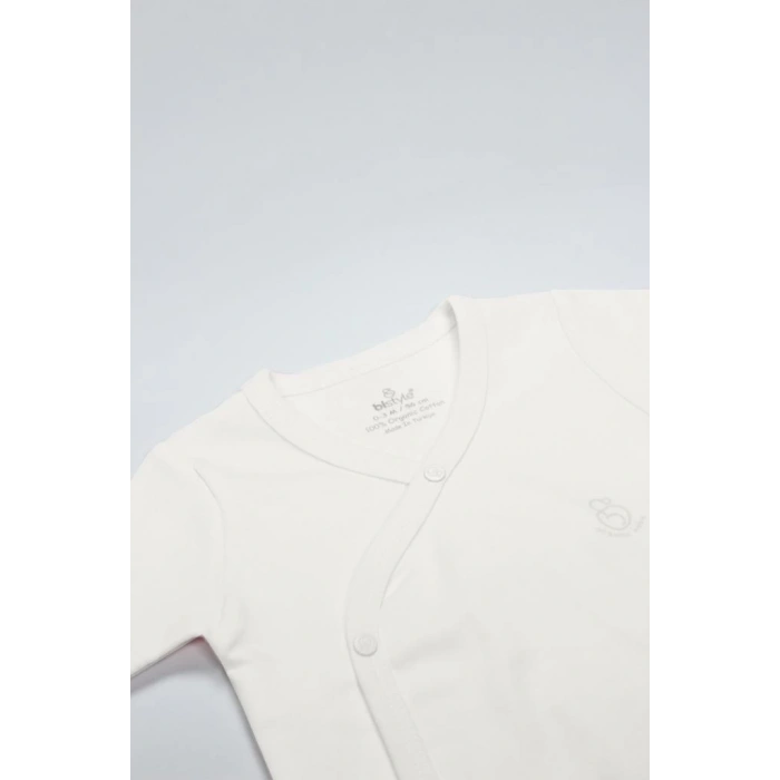 Nessiworld Bistyle Organik Natural Basic Style Kruvaze Uzun Kol Body BS17102 Ekru