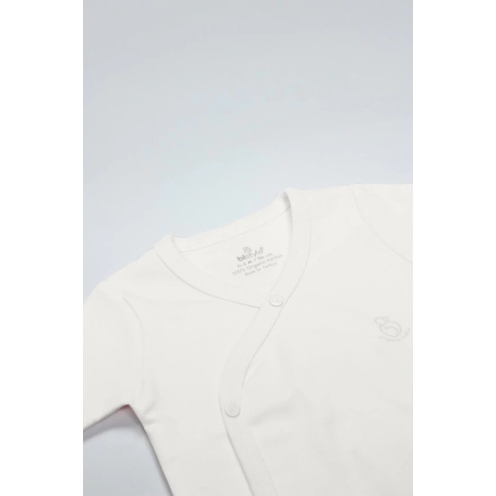 Nessiworld Bistyle Organik Natural Basic Style Kruvaze Yarım Kol Body BS17101 Ekru