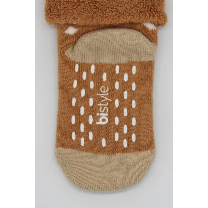Nessiworld  Bistyle Puanlı Kaymaz Havlu Soket Çorap 2Li BS10502 Hardal