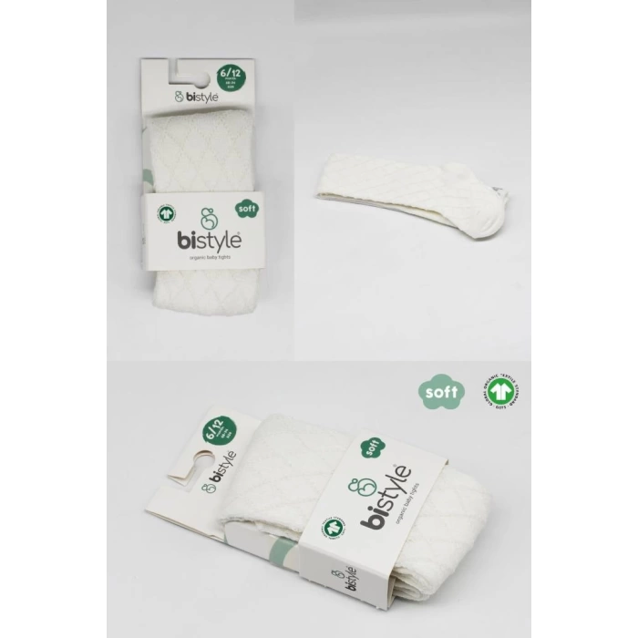 Nessiworld Bistyle Tekli Ekose Kabartma Penye Külotlu Çorap BS50105 Ekru