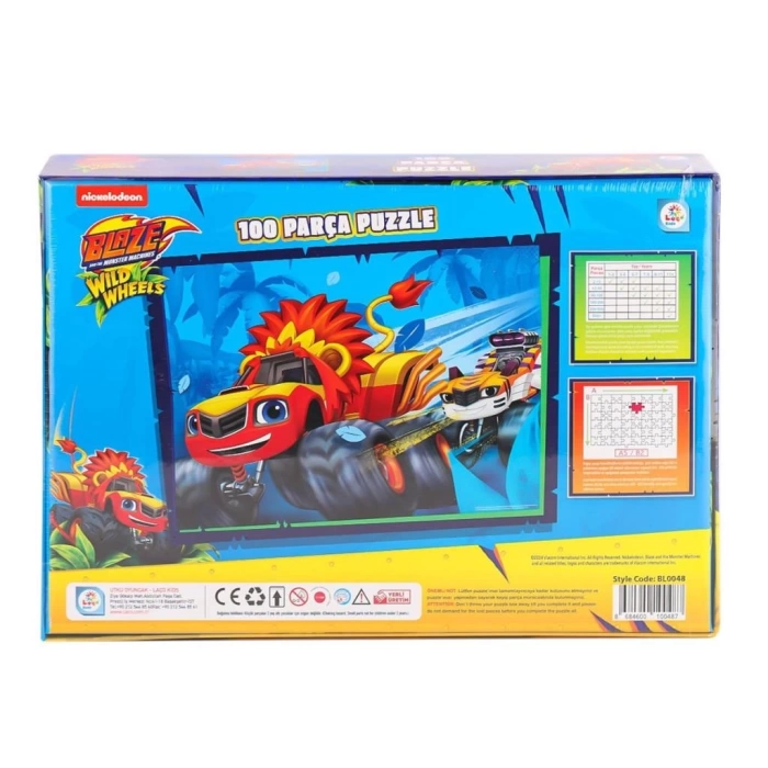 Nessiworld BL0048 Blaze Monster Machines 100 Parça Puzzle -Laçokids