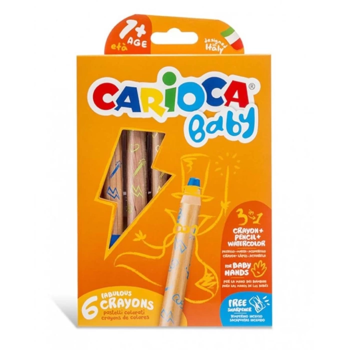 Nessiworld Carioca Jumbo Bebek Ahşap Gövdeli Boya Kalemi 6lı