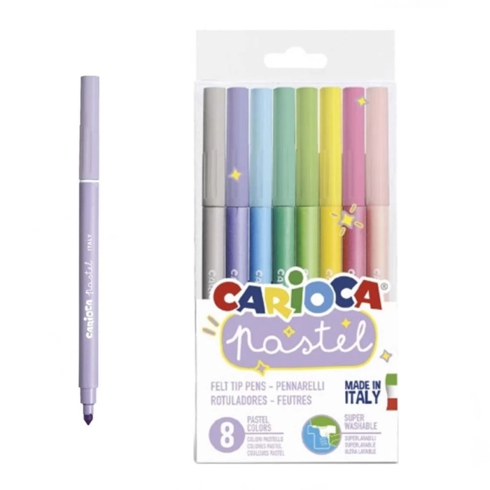 Nessiworld Carioca Pastel Süper Yıkanabilir Keçeli Boya Kalemi 8li