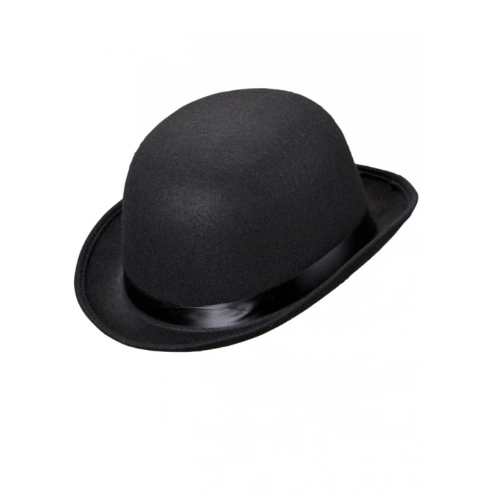 Nessiworld Charlie Chaplin Stil Yetişkin Şapkası – Siyah Melon Parti Şapkası