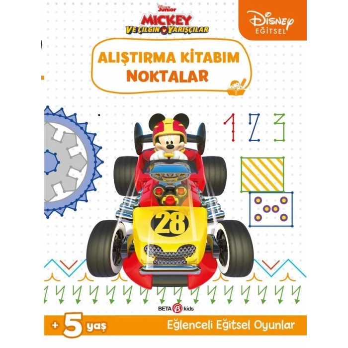 Nessiworld  Disney Eğitsel Mickey ve Çılgın Yarışçılar Alıştırma Kitabım Noktalar