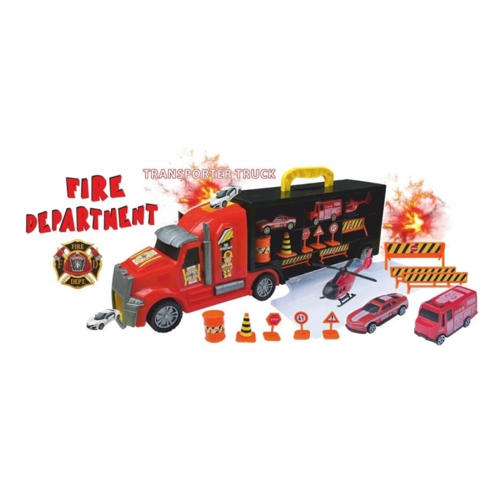 Nessiworld ERN-875 Heroes Toys Çantalı İtfaiye Taşıyıcı Tır Seti - Eren Oyuncak