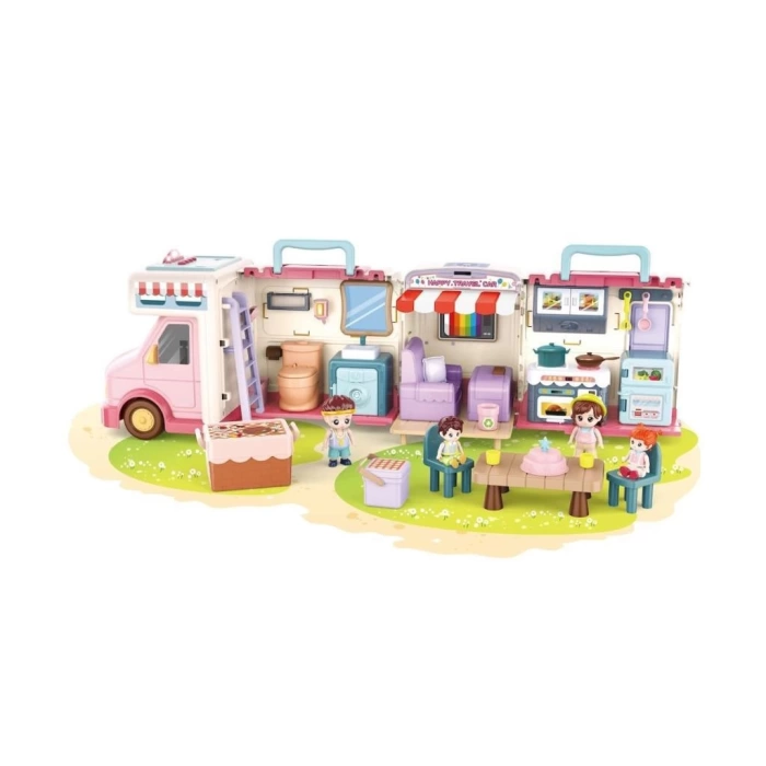 Nessiworld G0021 Sesli Aksesuarlı Açılıp Katlanabilir Karavan -Vardem Oyuncak