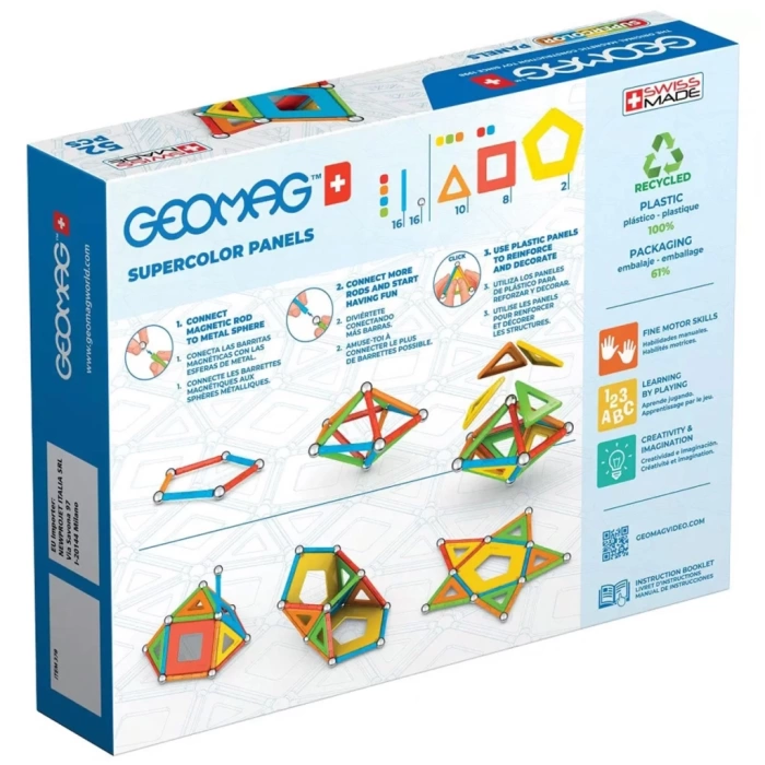 Nessiworld  Geomag Supercolor Panels Manyetik Zeka Oyunu 52 Parça
