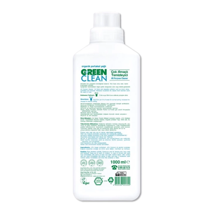 Nessiworld Green Clean Bitkisel Çok Amaçlı Temizleyici 1000 ml