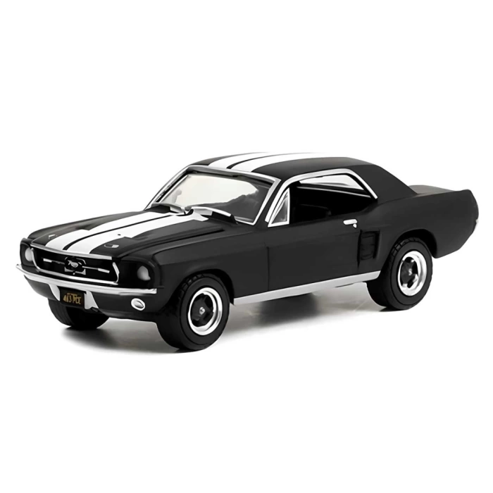 NessiWorld Greenlight 1:64 1967 Ford Mustang Coupe In Black With White Stripes