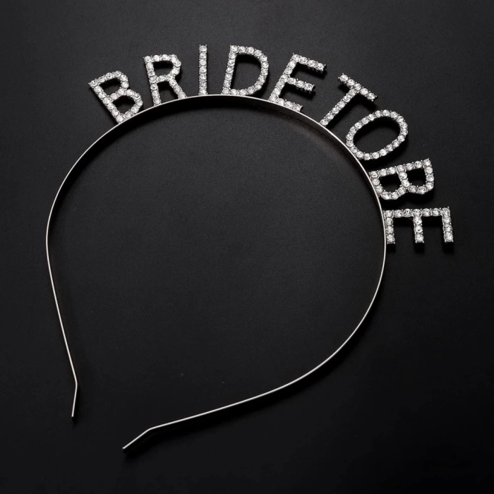 Nessiworld Gümüş Kaplama Kristal Taşlı Bride To Be Gelin Tacı 16x17 cm