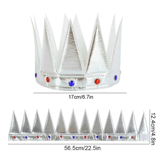 NessiWorld GümüşRenkEvaYumuşakKralKraliyetTacıYetişkinÇocukUyumlu55cm