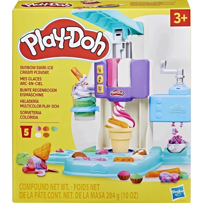 Nessiworld Hasbro Play-Doh Gökkuşağı Girdaplı Dondurma Oyun Seti G0028