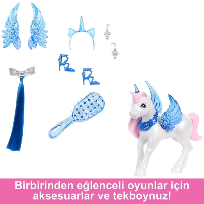 NessiWorld HRR16 Barbie Mavi Saçlı Prenses Bebek