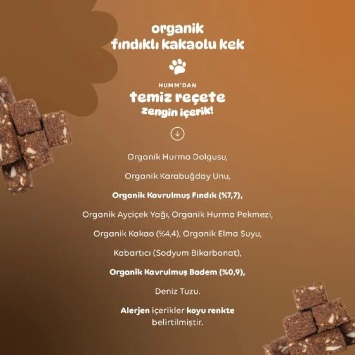 Nessiworld Humm Organik Fındıklı Kakaolu Vegan Kek 30 Gr