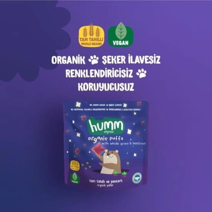 Nessiworld Humm Organik Pancarlı ve Tam Tahıllı Puflar 30 Gr