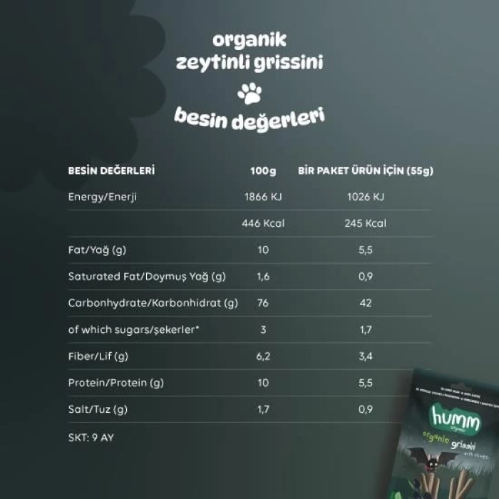 Nessiworld Humm Organik Vegan Zeytinli Grissini 55 Gr