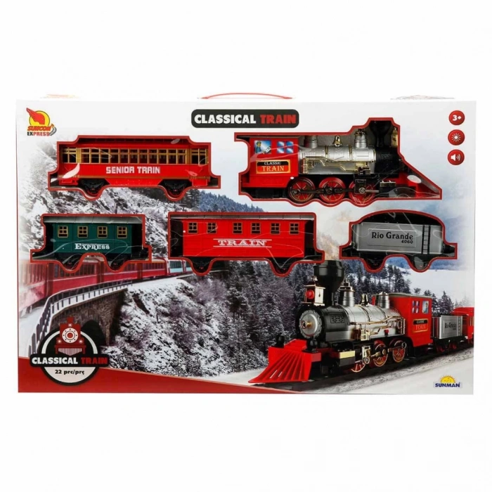 Nessiworld  Klasik Tren Seti Sesli ve Işıklı 22 Parça
