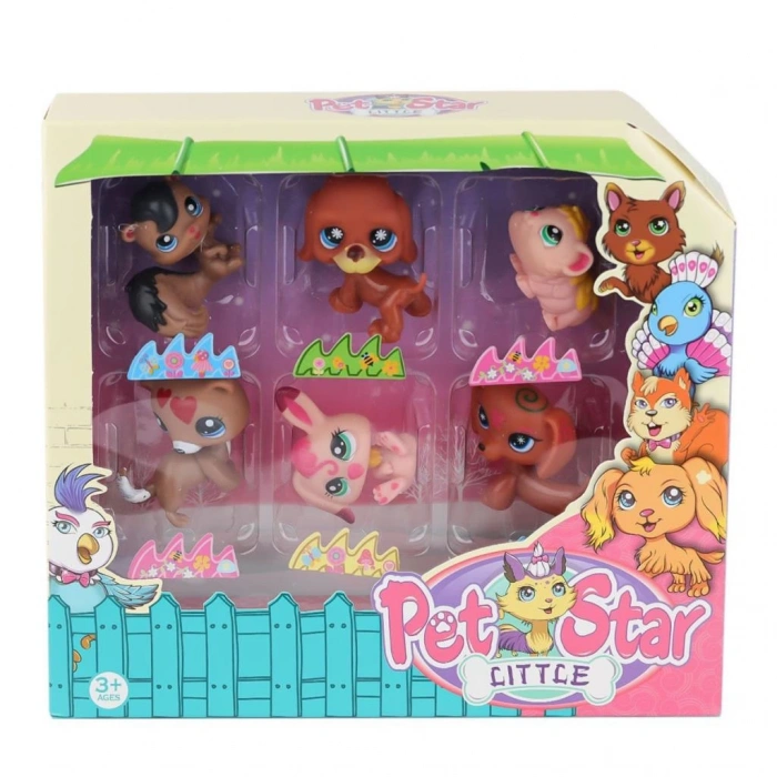 Nessiworld  KZL-3046A2 Pet Star 6lı Miniş Seti -Kızılkaya Oyuncak