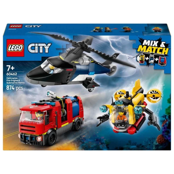 Nessiworld LEGO City Helikopter, İtfaiye Kamyonu ve Denizaltı Karışımı 60462