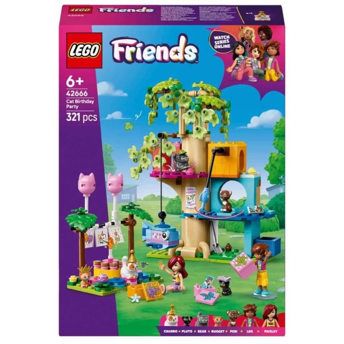 Nessiworld LEGO Friends Kedi Doğum Günü Partisi ve Ağaç Ev 42666