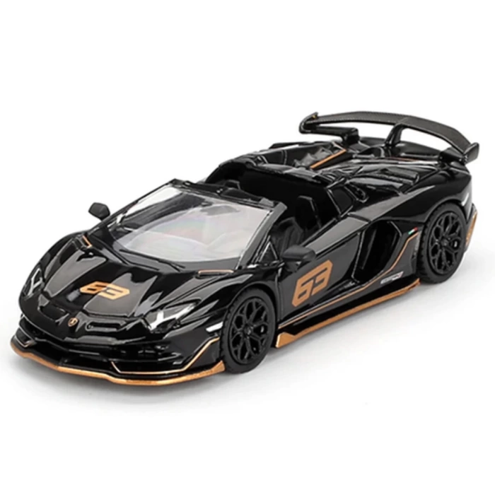 Nessiworld Mini GT 1/64 Lamborghini Aventador SVJ 63 Roadster Nero Aldebaran Blister Paket