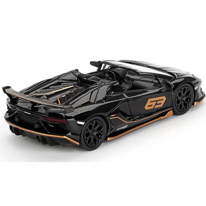 Nessiworld Mini GT 1/64 Lamborghini Aventador SVJ 63 Roadster Nero Aldebaran Blister Paket