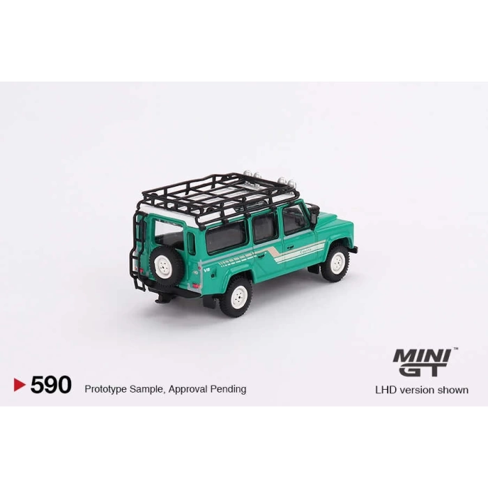 NessiWorld Mini GT 1/64 Land Rover Defender 110 1985 County Station Wagon Trident Green