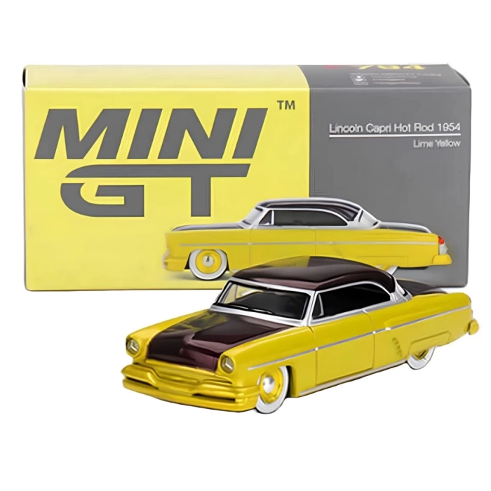 Nessiworld Mini GT 1/64 Lincoln Capri Hot Rod 1954 Lime Yellow