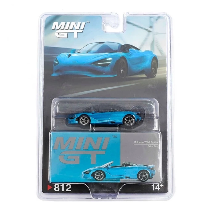 Nessiworld Mini GT 1/64 McLaren 750S Spider Belize Blue Blister Paket