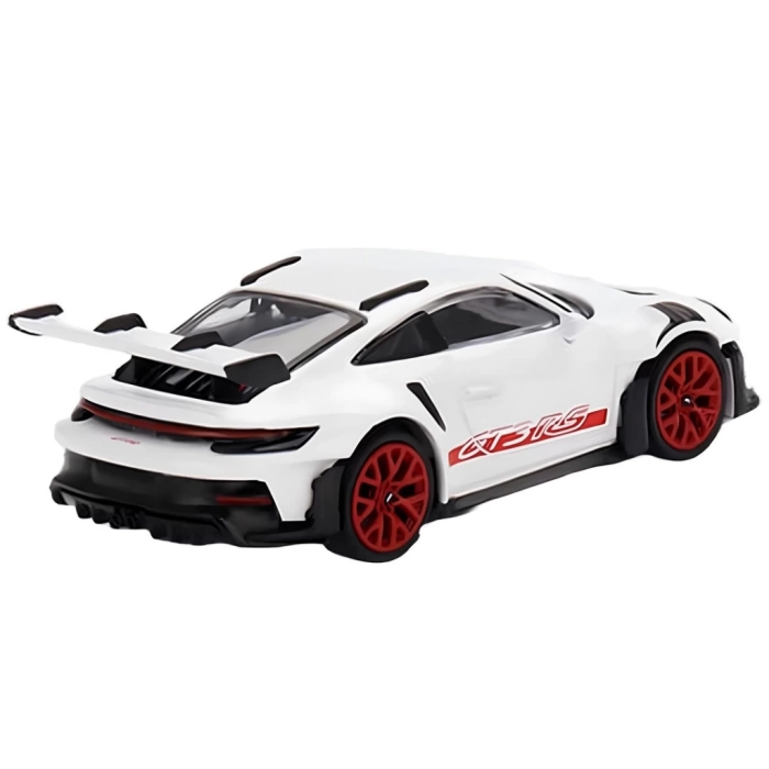 Nessiworld Mini GT 1/64 Porsche 911 (992) GT3 RS Weissach Package White with Pyro Red