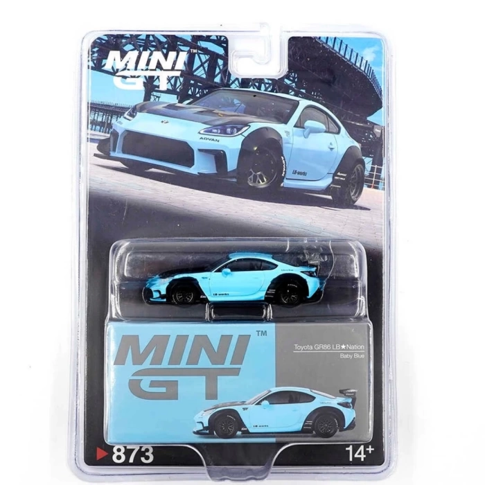 Nessiworld Mini GT 1/64 Toyota GR86 LB Nation Baby Blue - Blister Paket