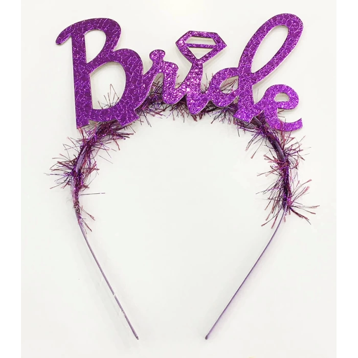 Nessiworld Mor Renk Bekarlığa Veda İtalik Yazı Alyanslı Bride Taç