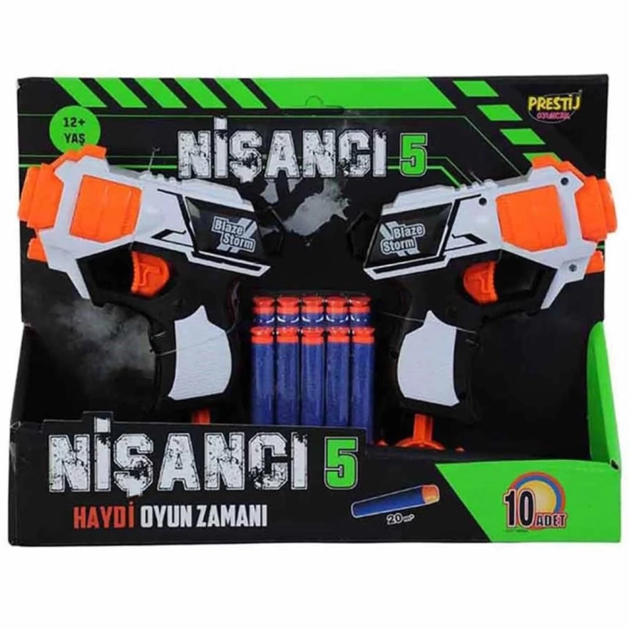 Nessiworld Nişancı 5 Sünger Dart Atan 10 Dartlı Oyuncak