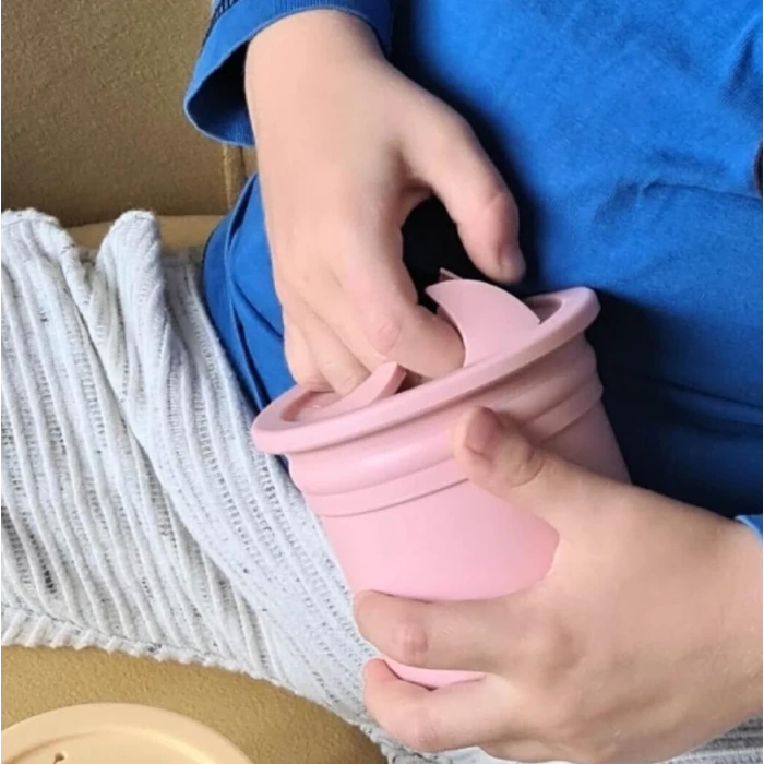 Nessiworld OiOi Ham+Hüp Pipetli Silikon Bardak Seti Pinky Pink / Velvet Rose